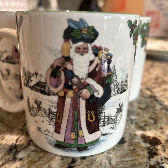 SPODE Collectible British + German Santa‎ Around World Mugs 1st 2nd Series Set 6 - Picture 3 of 14